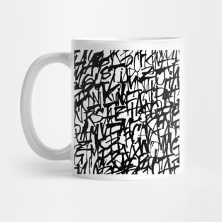 Black Lettering Pattern Home Decor Print Mug